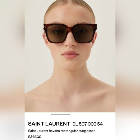 Saint Laurent Authentic Havana Women's Sunglasses New In Case. - Picture 1 of 8